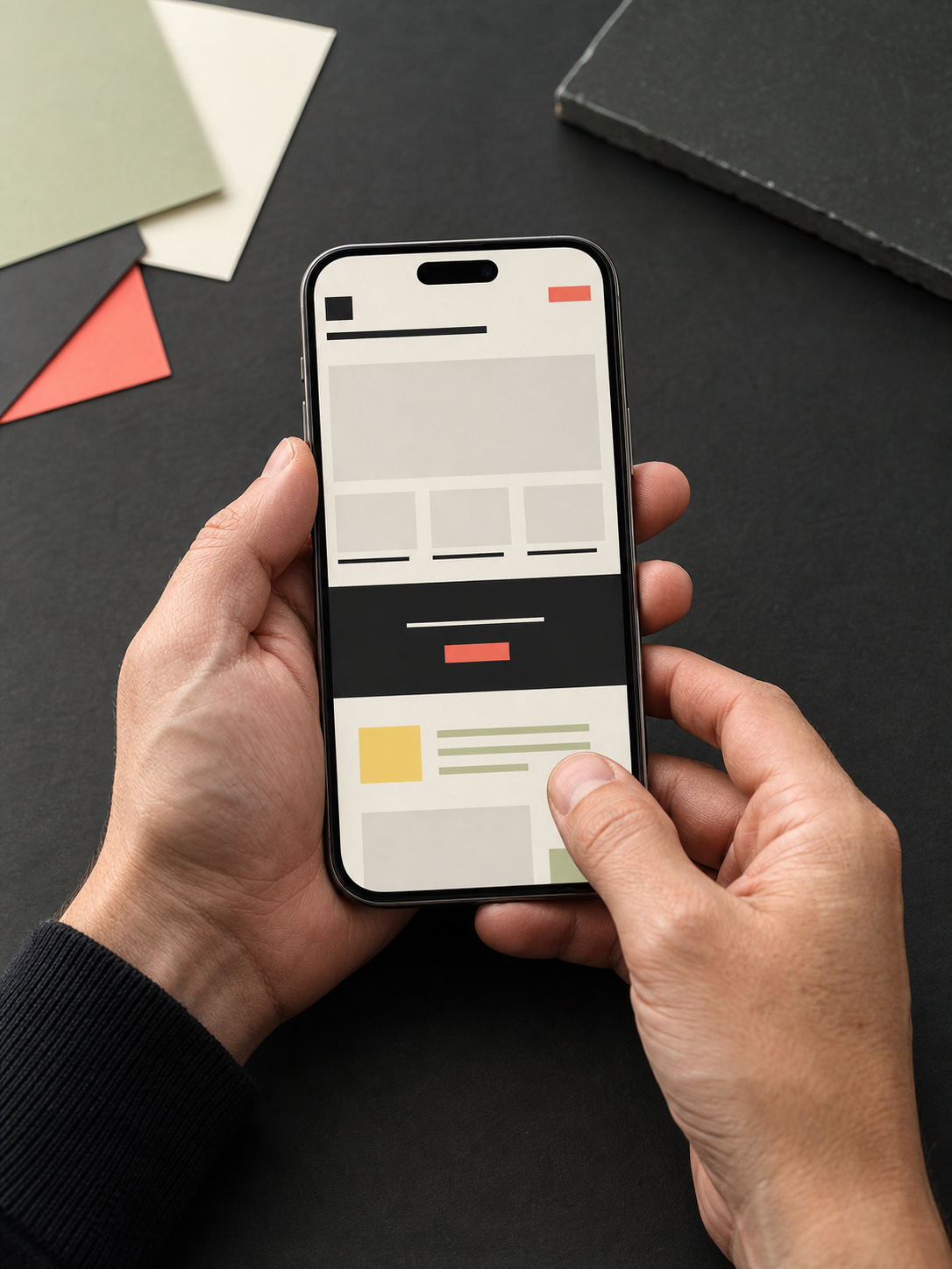 Prüfung einer Website auf einem Smartphone